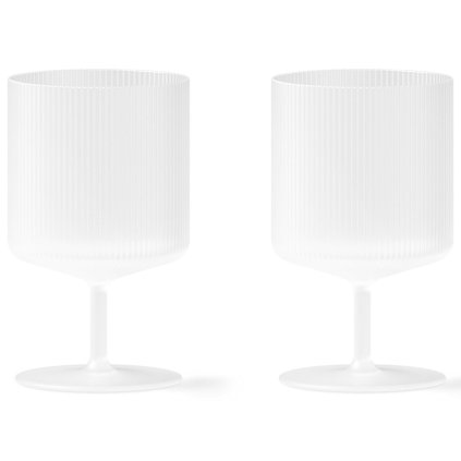 Wine glass RIPPLE 270 ml, set of 2 pcs, white, firm LIVING