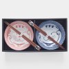 Dining bowl with chopsticks MANEKEI WAVE, set of 2 pcs, 400 ml, red and blue, MIJ