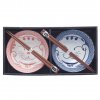 Dining bowl with chopsticks MANEKEI WAVE, set of 2 pcs, 400 ml, red and blue, MIJ