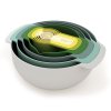 Kitchen bowl set OPAL NEST, 9 pcs, with measuring cups, stackable, Joseph Joseph