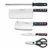 Knife block set, 6 pcs, with honing rod and scissors, Wüsthof