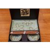 Sushi set, 6 pcs, floral motif, light green, MIJ