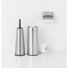 Toilet brush holder, toilet paper holder and spare roll stand in a set RENEW, matt steel, Brabantia