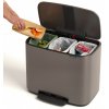 Pedal bin BO 3 x 11 l, platinum, Brabantia