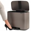 Pedal bin BO 3 x 11 l, platinum, Brabantia