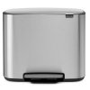 Pedal bin BO 3 x 11 l, matt steel, Brabantia