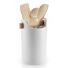 Utensil holder 20 cm, oak handle, white, ceramic, Eva Solo