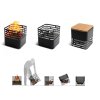 Fire pit CUBE 43×43×44 cm black, stainless steel, Höfats