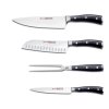 Knife block set CLASSIC, 10 pcs, with honing rod and meat fork, black, Wüsthof