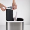 Bathroom bin SPLIT, double, stainless steel, Joseph Joseph