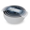 Kitchen bowl set NEST 40112, 9 pcs, with colander and measuring cups, blue, Joseph Joseph
