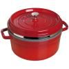 Cast iron pot COCOTTE 26 cm, with steamer insert, red, Staub