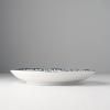 Shallow plate HERRINGBONE INDIGO IKAT 23 cm, blue, MIJ