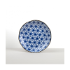 Plate STARBURST INDIGO IKAT 23 cm, blue, MIJ