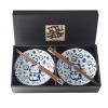 Bowls in a set with chopsticks MANEKI CAT BLUE MIJ 400 ml 2 pcs