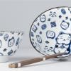 Bowls in a set with chopsticks MANEKI CAT BLUE MIJ 400 ml 2 pcs