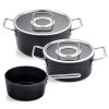 Cookware set ADAMANT, set of 3, black, aluminium, Fissler