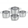 Cookware set PURE, set of 4, silver, stainless steel, Fissler
