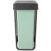 Built-in waste bin SORT & GO 2x 30 l, dark grey / jade green, plast, Brabantia