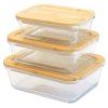 Food storage container PKV-010 1.5 l, glass / bamboo, Pebbly
