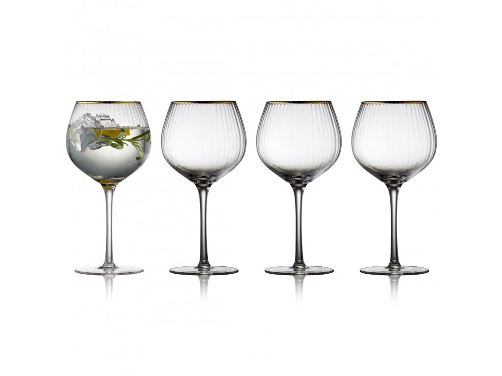 Bicchiere gin tonic PALERMO GOLD, set di 4 pz, 650 ml, Lyngby Glas 