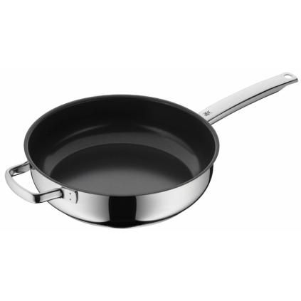 SAKAMOSH Padella Antiaderente 28 Cm In Acciaio Inox, Rivestimento Ceramico, Senza PFAS/PFOA, Fondo A Incisione Laser, Manico Fresco, Adatta A Induzione E Lavastoviglie