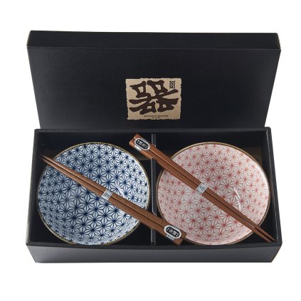 Ciotole ASANOHA DESIGN, set di 2 pz, 500 ml, con bacchette, MIJ