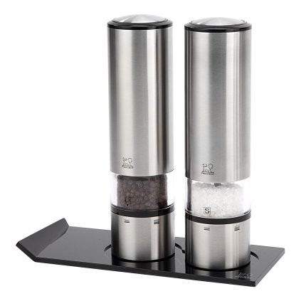 Set macina sale e pepe elettrici ELIS SENSE DUO, set di 2 pz, con supporto, Peugeot