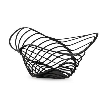 Fruttiera TRINITY 26 cm, alta, nero, Alessi