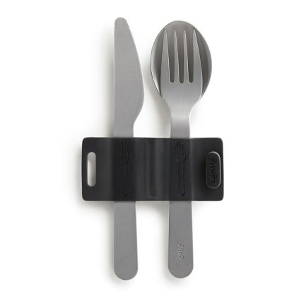 Set di posate da viaggio BASICS TO GO, 3 pz, acciaio inox, Lékué