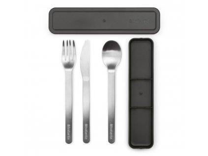 Set di posate da asporto MAKE & TAKE, 3 pz, grigio scuro, Brabantia