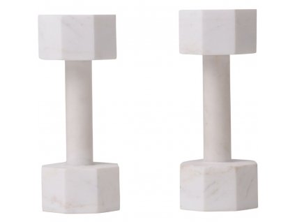 Manubri LVDIS set di 2 pz, 3 kg, bianco, marmo, Seletti