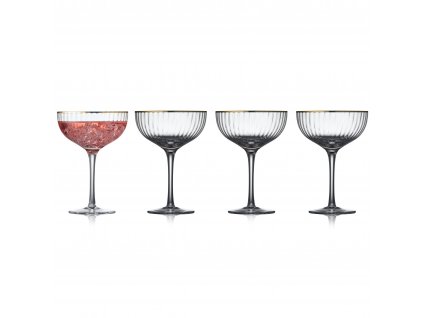 Bicchiere cocktail PALERMO GOLD, set di 4 pz, 315 ml, Lyngby Glas