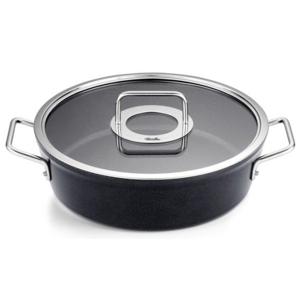 Casseruola bassa ADAMANT 28 cm, nera, alluminio, Fissler