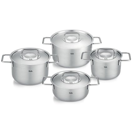 Set di pentole PURE, set di 4, argento, acciaio inox, Fissler