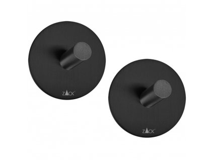 Gancio per asciugamani DUPLO 4,5 cm, set di 2, nero, acciaio inox, Zack