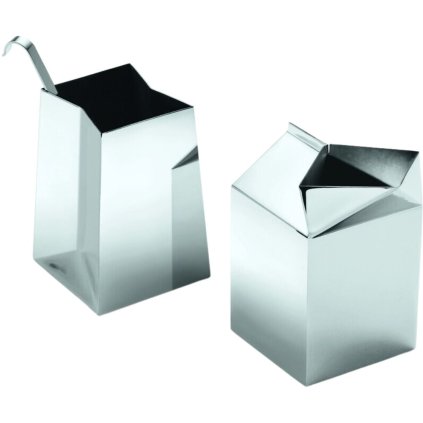 Set per panna e zucchero BUTLER, set di 2, argento, acciaio inox, Philippi