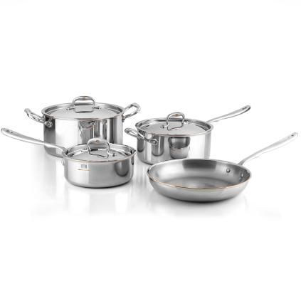 Set di pentole CON CUORE, set di 7 pz, argento, rame, Ruffoni