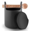 Barattolo da cucina 15 cm, con cucchiaio in legno, nero, Eva Solo