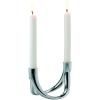 Portacandele da tavola BOW 8 cm, a due bracci, argento, Philippi