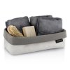 Cesto portaoggetti ARA L 23 cm, double face, sabbia/grigio/marrone, Blomus