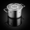 Set di pentole PURE, set di 4, argento, acciaio inox, Fissler