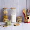 Barattolo da cucina PKV-006 1,4 l, vetro/bambù, Pebbly