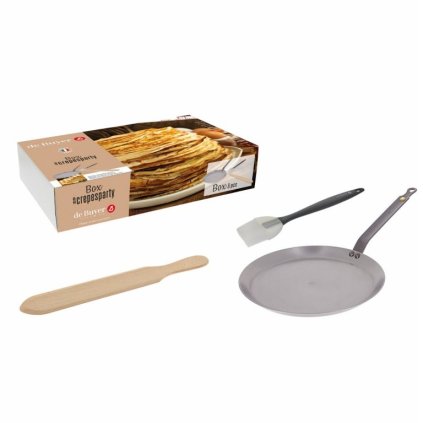 Nustatyti keptuvę Mineral B blynams de Buyer 26 cm + teptuku + turneris