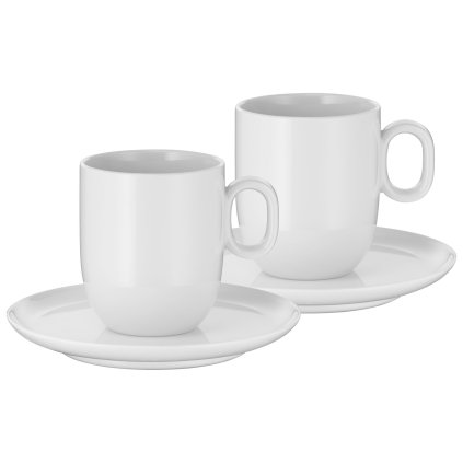 Puodelių rinkinys už kavą kremas su lėkštėmis BARISTA WMF 2 baltos spalvos gabalas