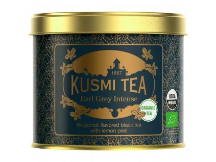 Juodoji arbata EARL GREY INTENSE, 100 g birių lapų arbatos skardinė, Kusmi Tea