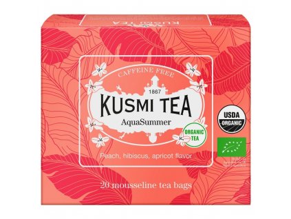 Vaisių arbata AQUA SUMMER, 20 muslino arbatos pakelių, Kusmi Tea