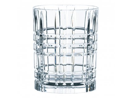 Viskio taurės ir ledukų kubelių formelės rinkinyje SQUARE, 2 x 345 ml, Nachtmann