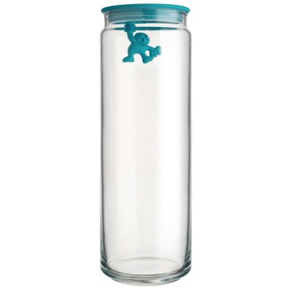 Virtuvinis laikymo stiklainis GIANNI 2 l, mėlynas dangtelis, stiklinis, Alessi