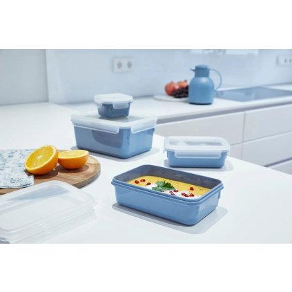 Virtuvinis laikymo stiklainis MASTER SEAL COLOUR EDITION N1030810 , 4 vnt. rinkinys, mėlyna, plastikas, Tefal